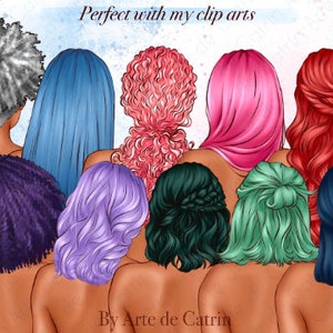 Womens Hairstyles, Hair Clipart, Natural Hair PNG, Hair Clipart Pack ...