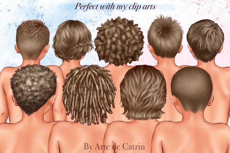 Kids Hairstyles Clipart, Baby Hair, Hair Clipart Pack, Children's Hair ...