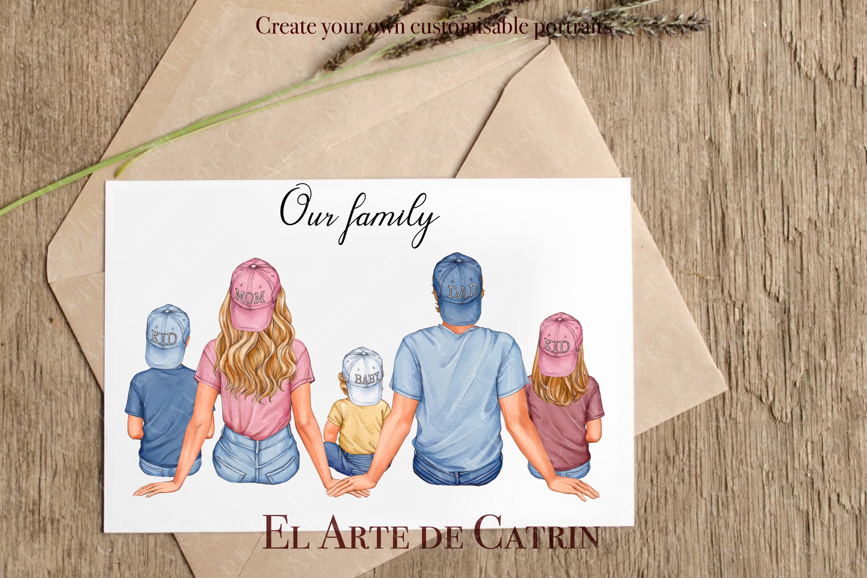 Aquarell Familie Clipart DIY Familien Porträt Sitzen Familie Etsy.de