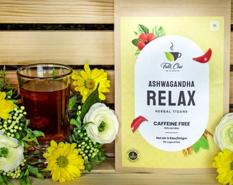 Ashwagandha Relax Loose Tea - Herbal Tisane for Stress Relief and Better Sleep