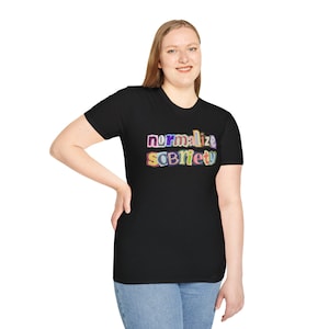 Sober Alcoholic normalize sobriety T-Shirt | colorful retro letters