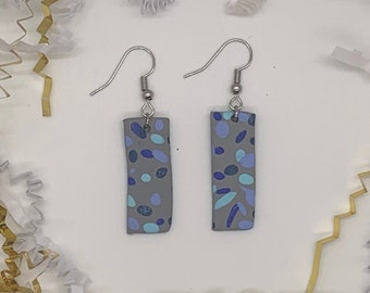 Blue & Grey - Terrazzo (Handmade BTS Inspired Clay Dangle Earrings)
