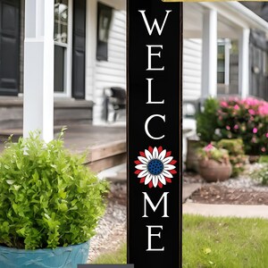 SVG Files, Welcome SVG, Farmhouse porch sign, red white and blue flower svg, Clip Art, Cricut, Silhouette, Digital Cut Files, Png Jpg Pdf