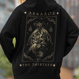Abraxos The Thirteen Tarot-stijl hoodie met rits, TOG geïnspireerd, SJM-fandom, leesgrage cadeau, literaire hoodie