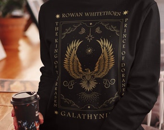 Sudadera estilo tarot de Rowan Whitethorn de TOG, Trono de cristal, suéter literario, SJM, regalo literario, fandom de Aelin