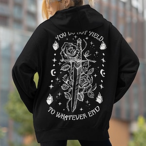 TOG Inspired Fireheart Zip Up Hoodie, You Do Not Yield, Back Printed Hoodie, SJM Fandom Bookish Gift