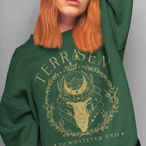 TOG Terrasen Stag Literary Sweatshirt, Throne Of Glass, SJM, Bookish Merch, Gift For Book Lover