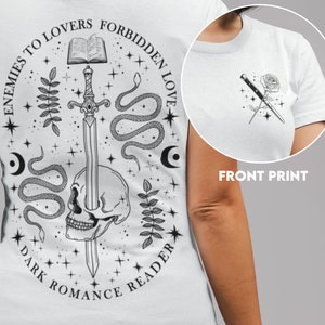 Bookish Enemies to Lovers Double Side Print T-Shirt, Dark Romance Reader, Booktok Merch, Smut Reader, Bookish Merch, Book Lover Gift
