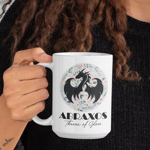 TOG Abraxos Botanical Large 15OZ Mug, SJM, Throne Of Glass, Bookish Gift, Book Lover, Booktok