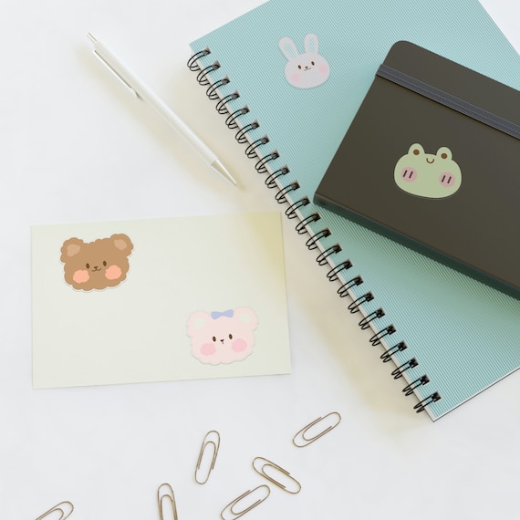 Cute Sticker Sheet Kawaii Stickers for Journaling, Planning Vinyl Sticker  Sheet Cute Bear and Bunny -  Sweden