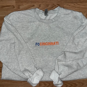 FCCincinnati // Cincinnati Futball // Embroidered Sweatshirt // Soccer // Unisex // Soccer Sweatshirt // Unique Gifts // Cincy Sports // FCC