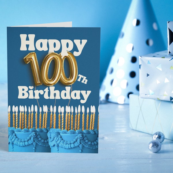 100th Birthday Card Printable - Etsy
