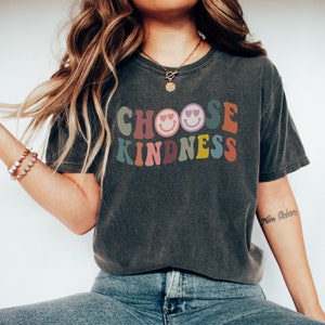Comfort Colors Choose Kindness Shirt, Comfort Colors, Choose Kindness, Be Kind Shirt, Smiley Face Shirt, Retro, Positive Vibes Shirt