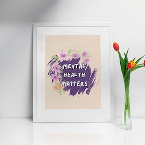 Mental Health Poster, Therapy Office Decor, Downloadable Prints, Bedroom Wall Art, Living Room Print, Digital Art, Art Printable, Gifts