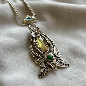 Handmade Silver Filigree Pendant, Filigree Style Artisan Jewelry, Unique Silver Necklace,Silver Filigree Style,Ethnic Silver Filigree