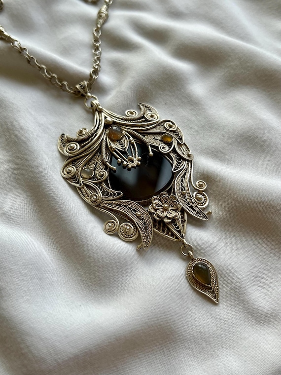 Filigree necklace sale