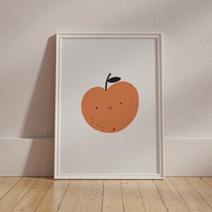 Apple Kids Wall Art Apple Fruit Market Poster Apple Kitchen Print Boho Fruit Poster Funky Wall Art Retro Character Print Food Poster