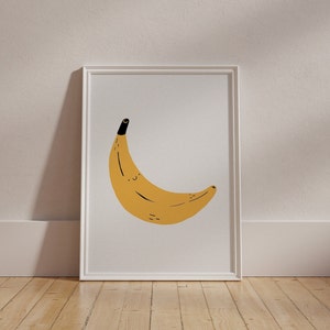 Banane Obstmarkt Poster, Kinderwandkunst, Wandkunst, Illustration, Wandbehang, Obstmarkt, Obstmarkt Poster, Wandkunst, Wandbehang, Obstmarkt