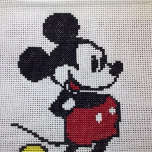 Mickey Mouse Finished Cross stitch - great gift idea