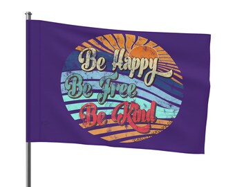 Purple Be Kind Retro Design RV or House Flag