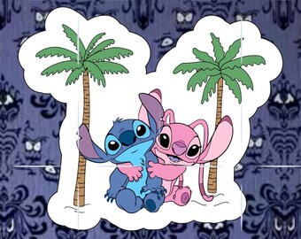 Disney | Stitch & Angel | Valentines Day | Vinyl Sticker (Read Description)