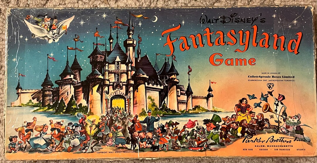 1950s Disney Fantasyland Board Game Set Etsy