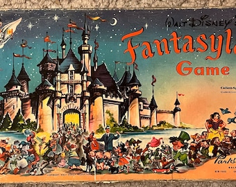 Ensemble de jeu de société Disney Fantasyland des années 1950