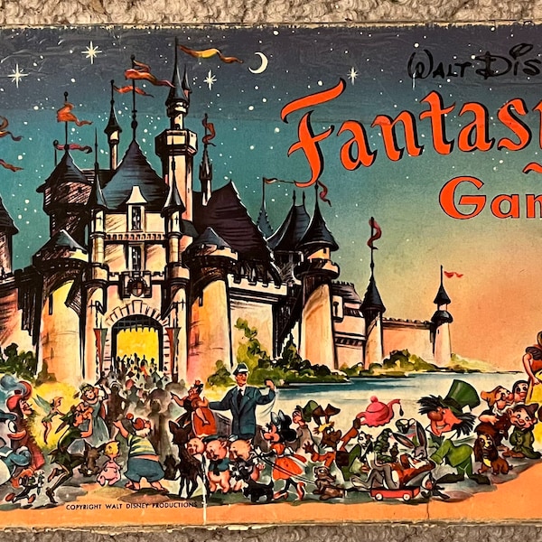 1950s Disney Fantasyland board game set
