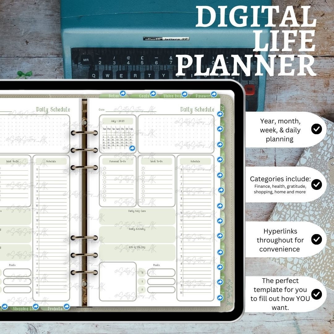 The Comprehensive Digital Life Planner in Olive Green - Etsy