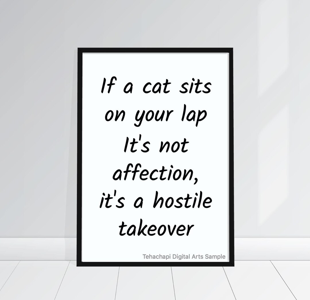 If a Cat Sits Printable Quotes for Home or Office. Etsy