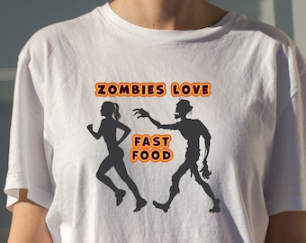 Zombies Love Fast Food! - Halloween PNGs for sublimation, mugs, t-shirts, cut files, printing, compositing, home crafting projects