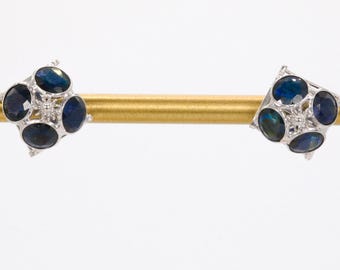 1.32 CTW Sapphires in 18K White Gold Earrings