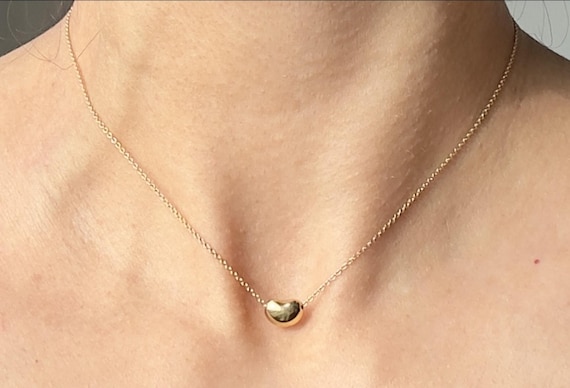 Tiffany & Co Elsa Peretti 18k Yellow Gold 9mm Bean Necklace - Etsy