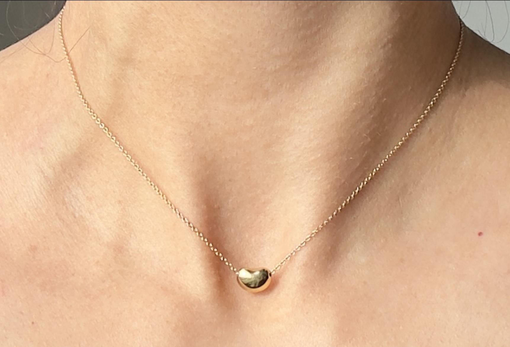 Tiffany & Co Elsa Peretti 18k Yellow Gold 9mm Bean Necklace