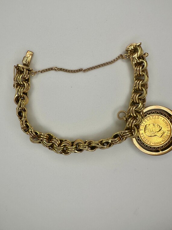 18k Yellow Gold Vintage Link Bracelet - image 6