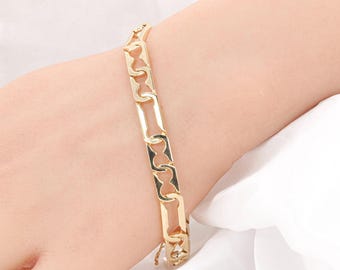 Vintage 14K Yellow Gold Unique Link Bracelet