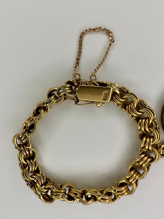 18k Yellow Gold Vintage Link Bracelet - image 7
