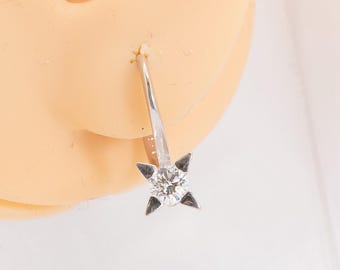 Pristine 0.50 Carat Total Weight Starry Drop Earrings in 14K White Gold