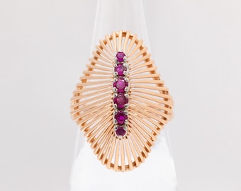 Vintage 18k Yellow Gold Ruby Ring