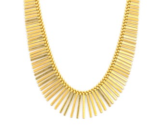 Vintage UnoAErre Italian 18K Yellow Gold Fringe Necklace