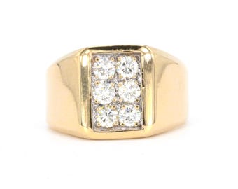 Vintage 1 CTW Diamond Statement Ring in 14k Yellow Gold