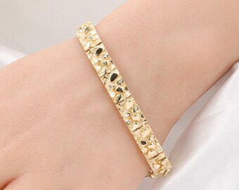 Vintage 14K Yellow Gold Nugget Bracelet