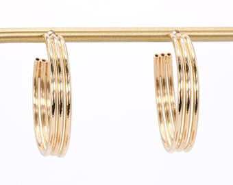 14k Yellow Gold Hoop Earrings