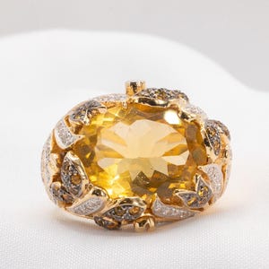 Le Vian 14k Yellow Gold Citrine and Diamond Cocktail Ring