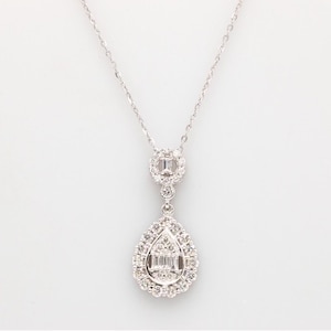 10k White Gold Diamond Pendant Necklace 0.75ctw