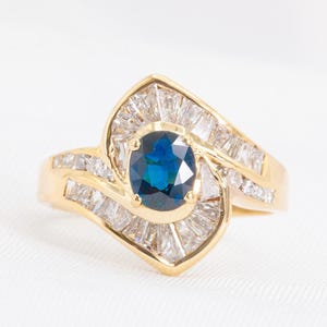 Le Vian 14k Yellow Gold Sapphire & Diamond Vintage Ring