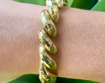 Vintage 14k Yellow Gold Textured San Marcos Bracelet