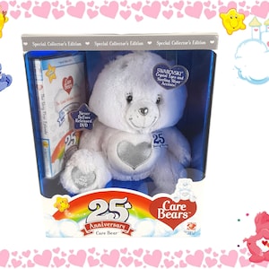 Rare sealed 25th Care Bear Anniversary Boxed White and silver Care Bear with DVD