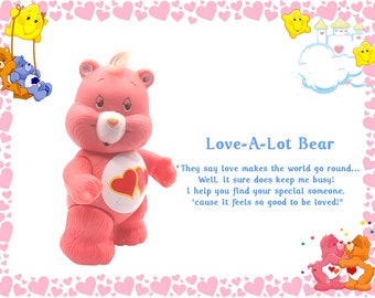 Vintage Care Bears Retro 1980s Love A Lot Bear Poseable Figure from 1983