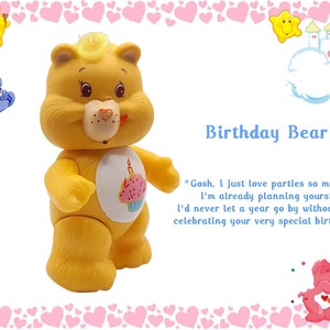 Birthday Care Bear poseable  1980s Collectable Toy